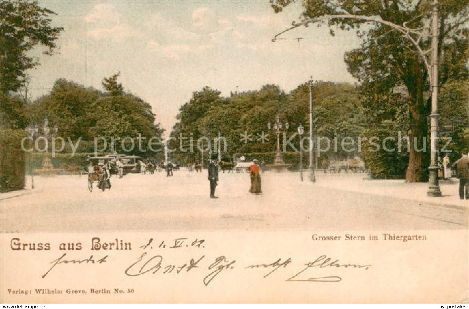 73711464 Tiergarten Berlin Grosser Stern im Tiergarten Litho-Postkarte Tiergarte