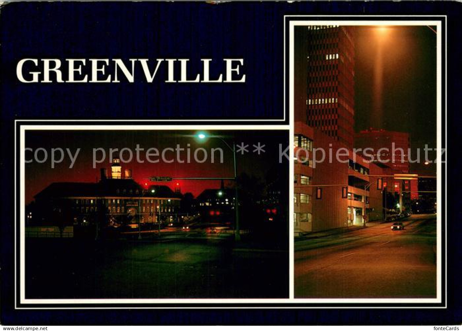 73717491 Greenville South Carolina Partial view night view Center of the industr