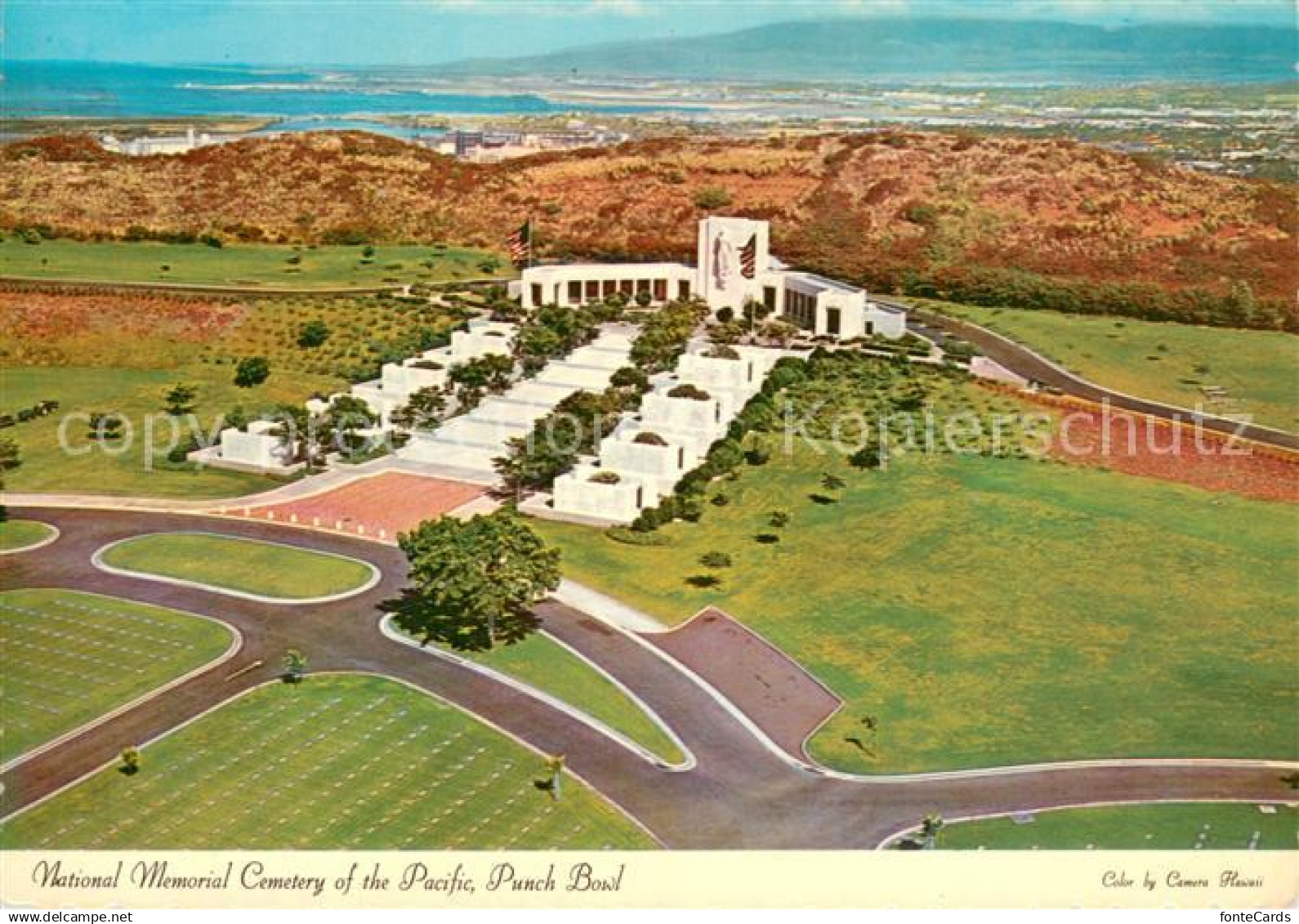 73717504 Oahu National Memorial Cemetary of the Pacific Punch Bowl Crater aerial