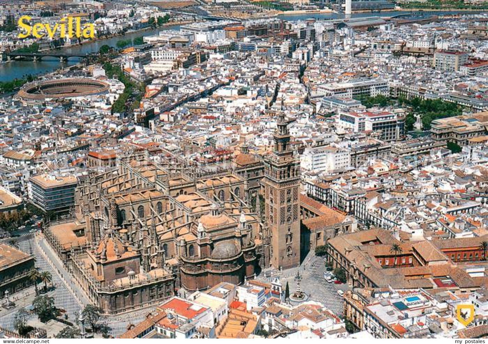 73717774 Sevilla Andalucia La Catedral y La Giralda Fliegeraufnahme Sevilla Anda