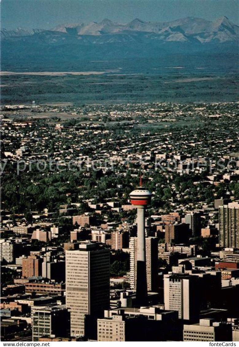 73731451 Calgary Calgary Tower Canadian Rockies aerial view Calgary