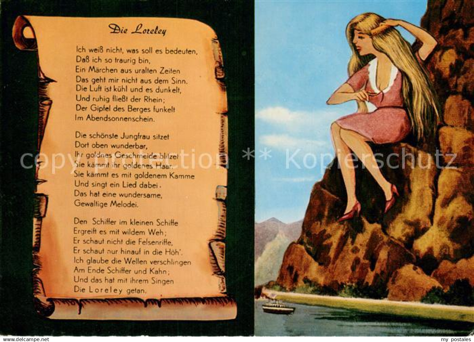 73740719 Loreley Lorelei Felsen Sagenfigur Gedicht Loreley Lorelei