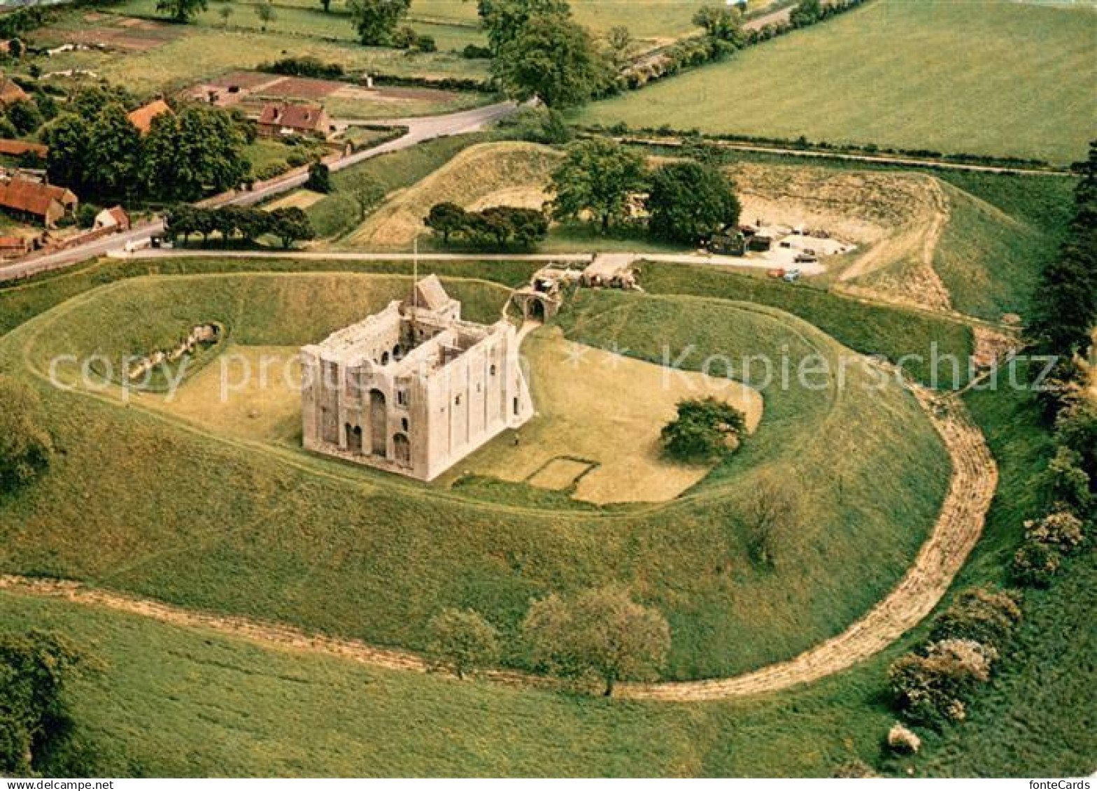 73740904 Norfolk Broads Castle Rising Castle Air view Norfolk Broads