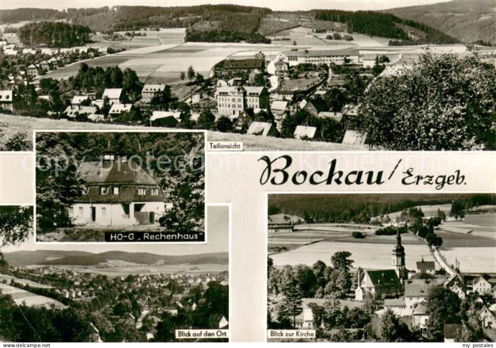 73753934 Bockau Erzgebirgskreis Panorama HOG Rechenhaus Ortsansicht Kirche