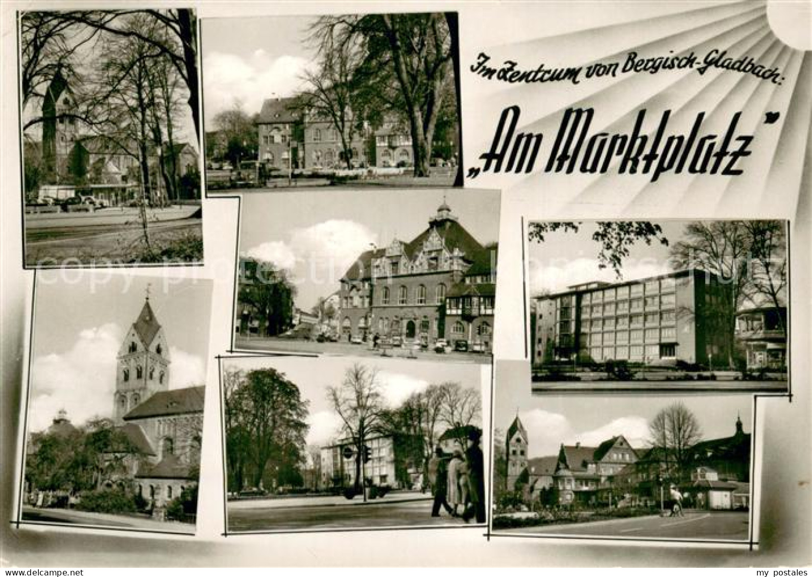 73761932 Bergisch Gladbach Am Marktplatz Kirche Rathaus Teilansichten Bergisch G