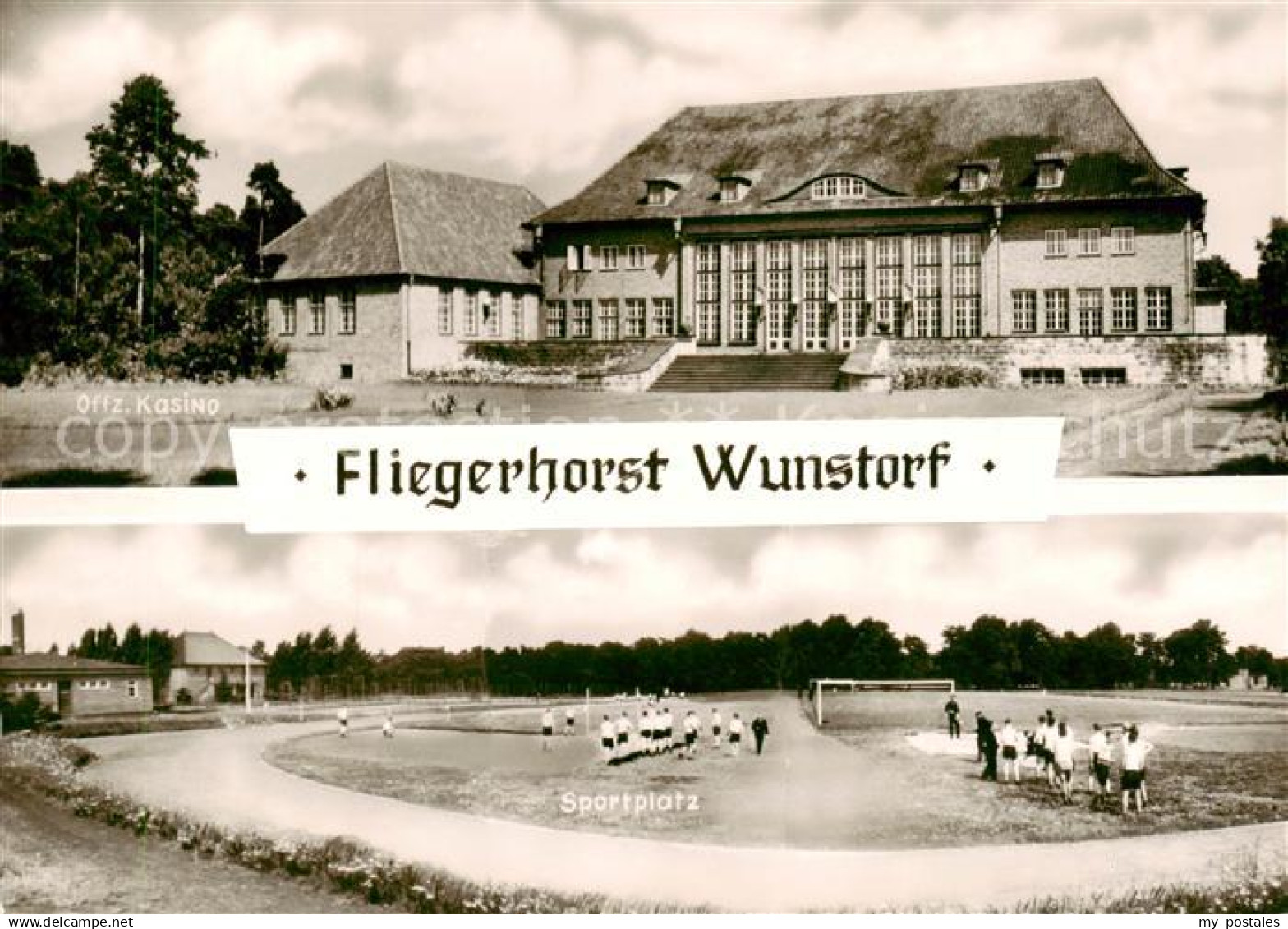 73832043 Wunstorf Fliegerhorst Offiziers Kasino Sportplatz