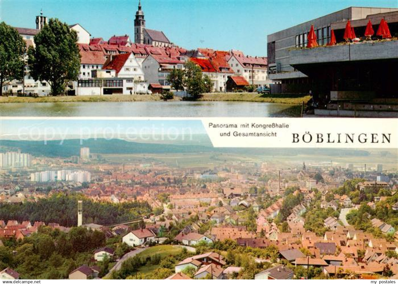 73833797 Boeblingen Panorama mit Kongresshalle Fliegeraufnahme