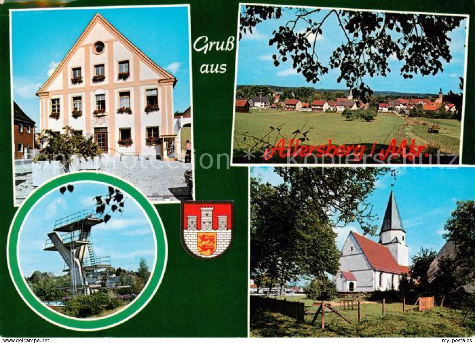 73835445 Allersberg Rathaus Panorama Schwimmbad Sprungturm Kirche