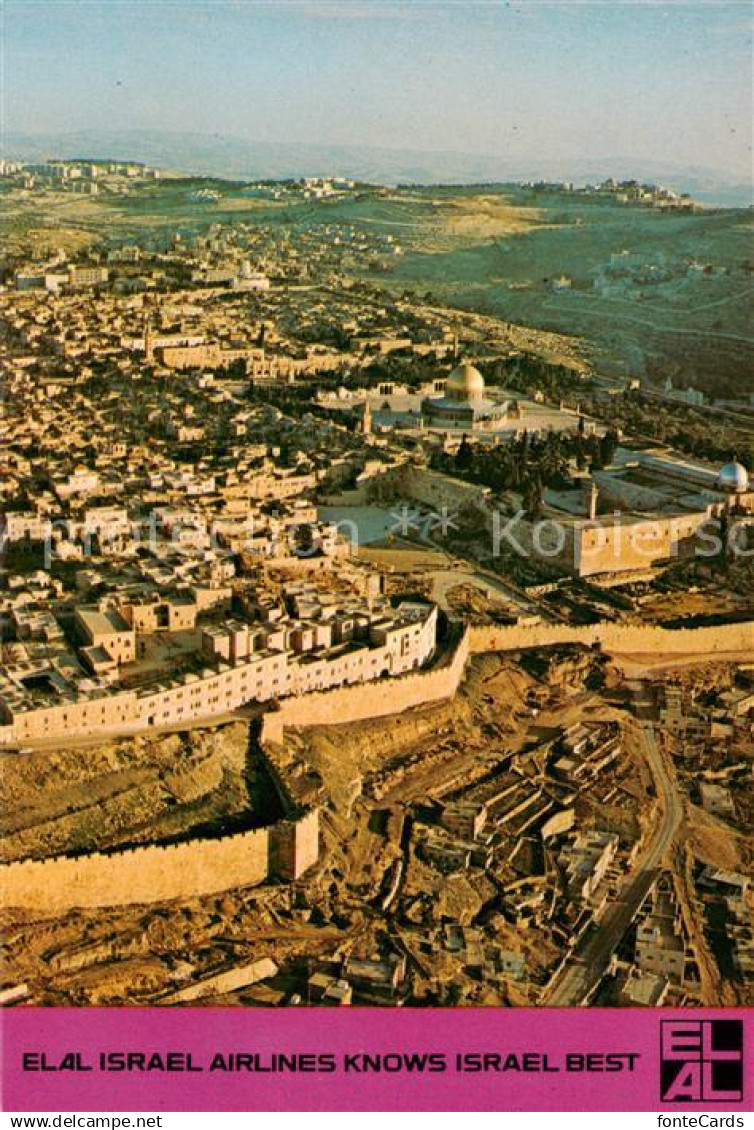 73857371 Jerusalem  Yerushalayim Israel Panorama Werbung Elal Israel Airlines