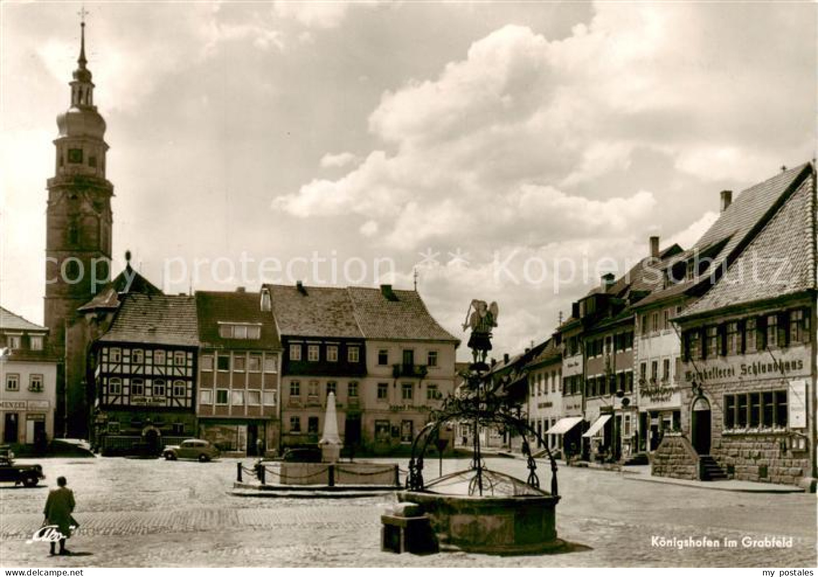 73857811 Koenigshofen Bad Marktplatz mit Brunnen Koenigshofen Bad