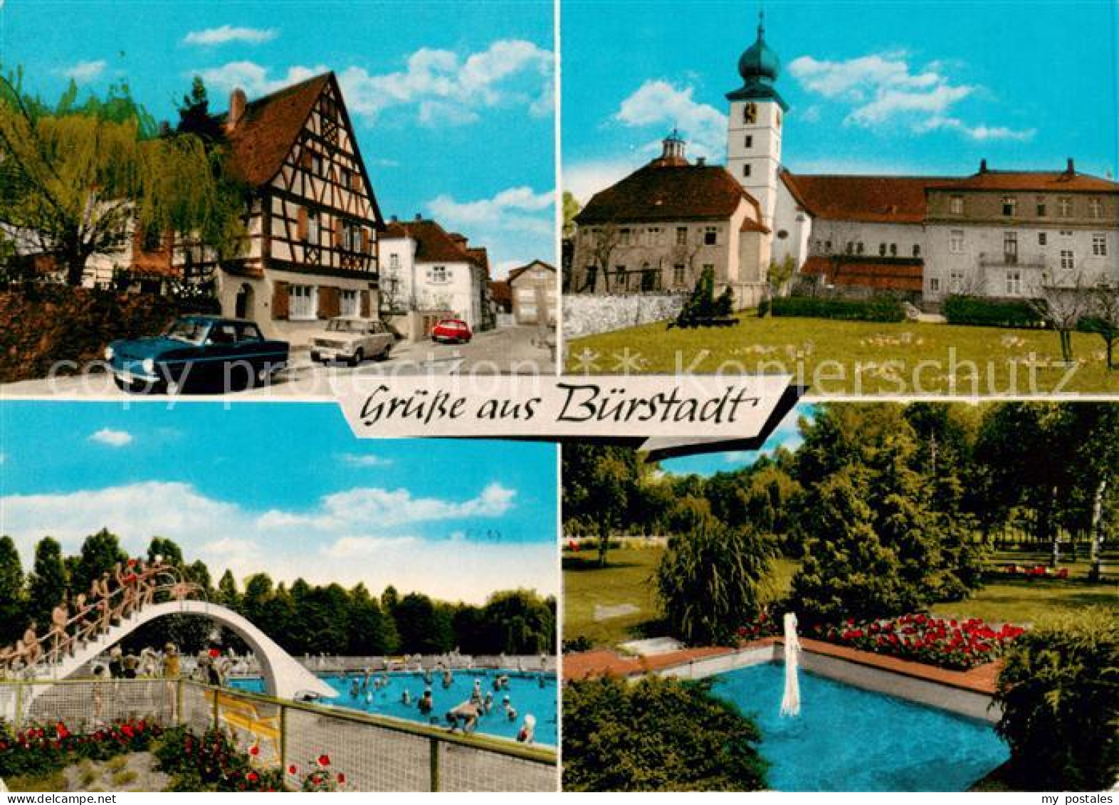 73865702 Buerstadt Ortsansichten Kirche Freibad Parkanlagen Wasserspiele Buersta