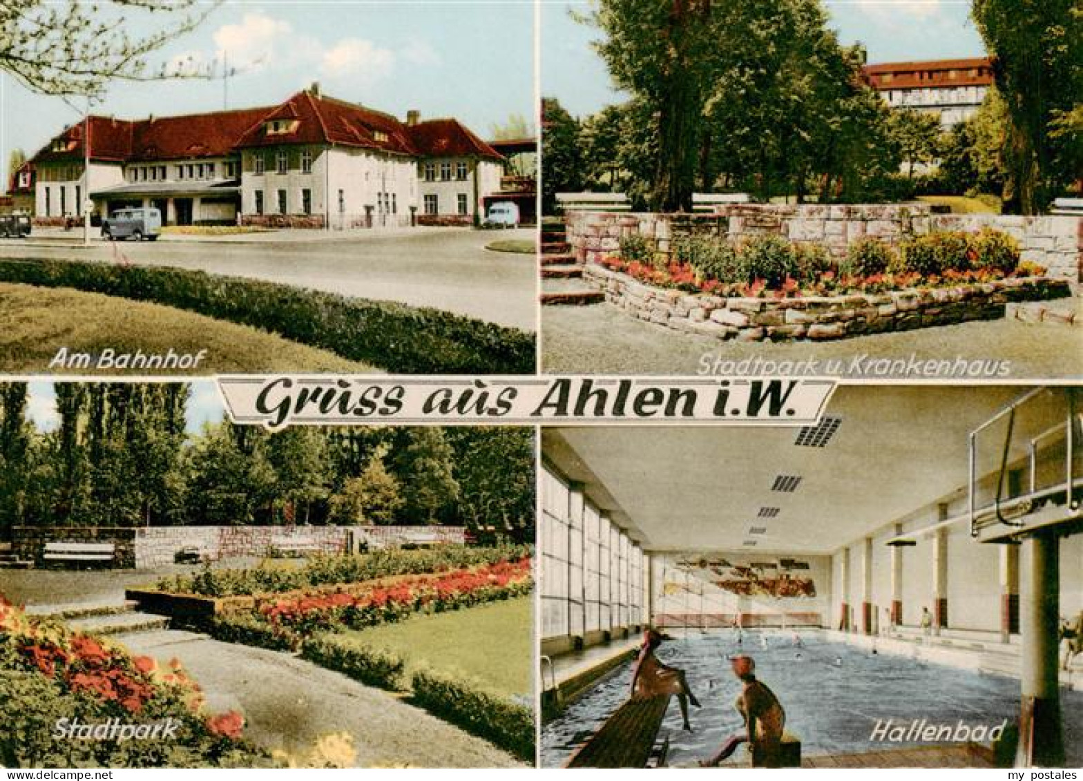 73901099 Ahlen Westfalen Bahnhof Stadtpark Krankenhaus Hallenbad Ahlen Westfalen