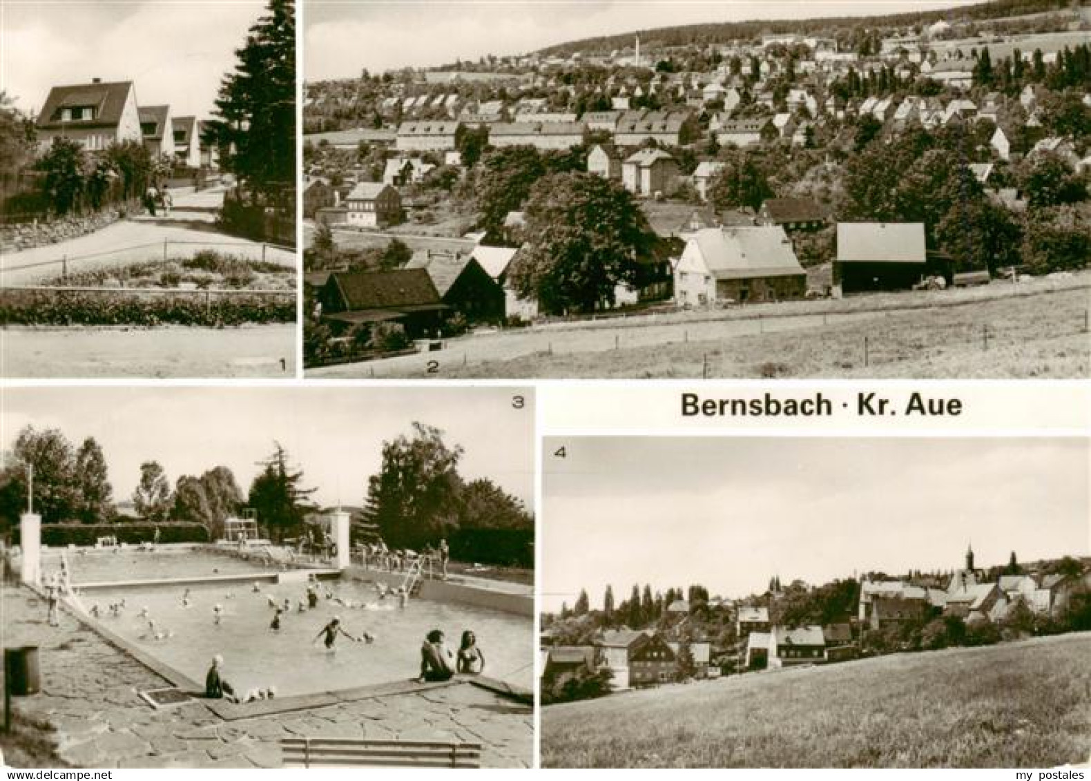 73907897 Bernsbach Siedlerstrasse uebersicht Freibad Teilansicht