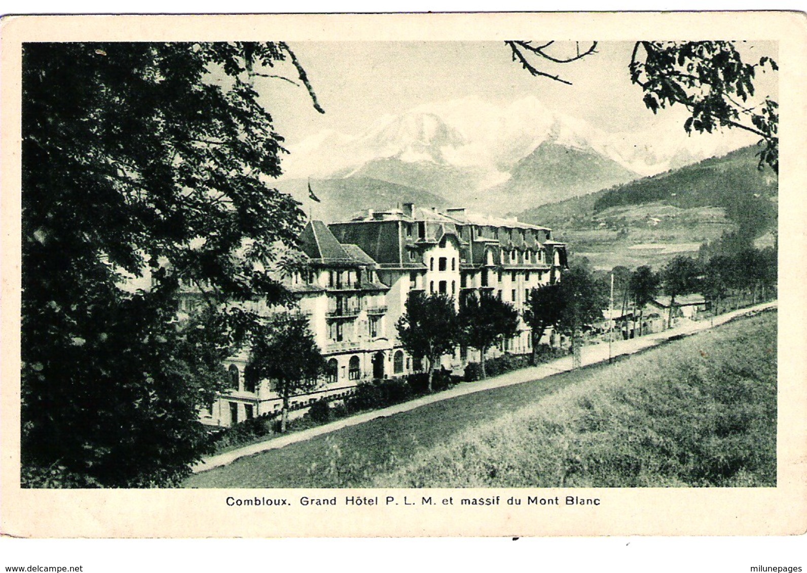 74 HAUTE SAVOIE Le Grand Hôtel PLM de COMBLOUX Carte Publicitaire des cars PLM