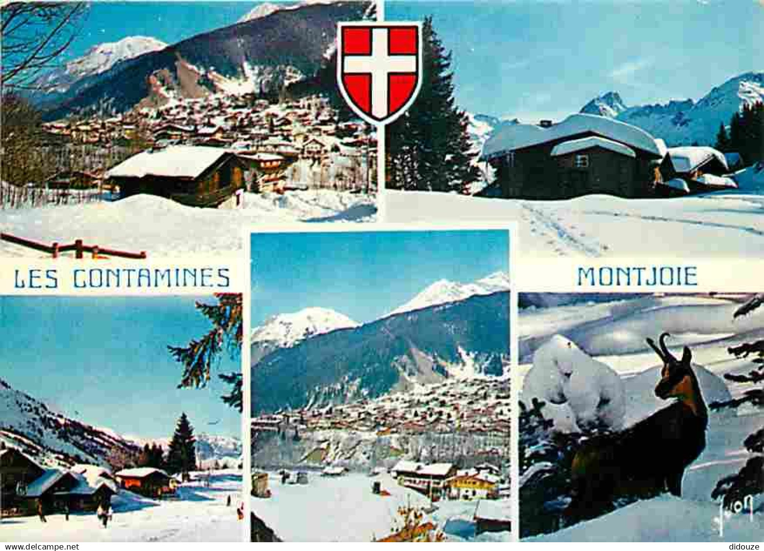 74 - Les Contamines Montjoie - Multivues - Chalets - Hiver - Neige - Blasons - Flamme Postale - CPM - Voir Scans Recto-V