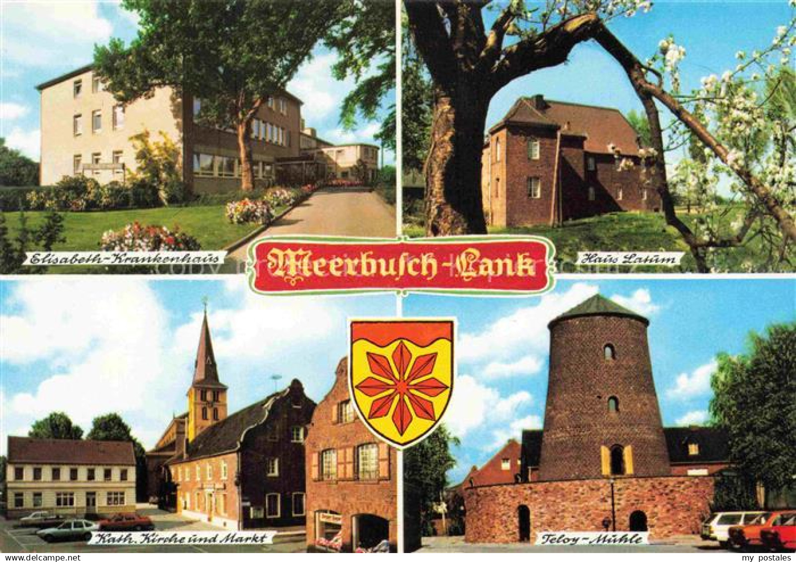 74002878 Meerbusch Elisabeth Krankenhaus Haus Latum Kath Kirche und Markt Teloy