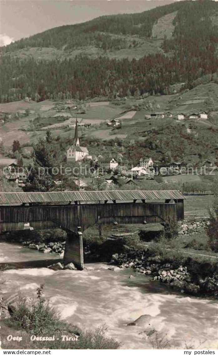 74014152 Oetz oetz Tirol AT Panorama Oetztal Bergbach Holzbruecke