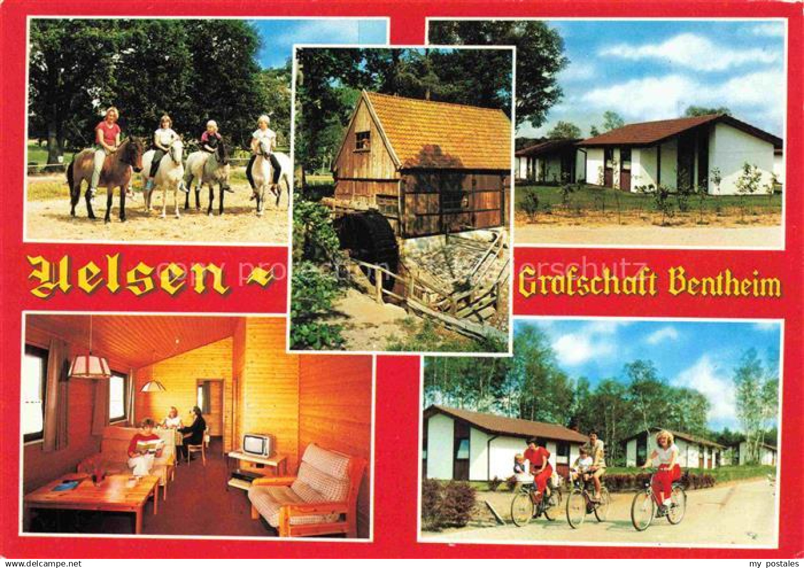 74026889 Uelsen Ferienpark Grafschaft Bentheim Wasserrad Bungalows Reitstall