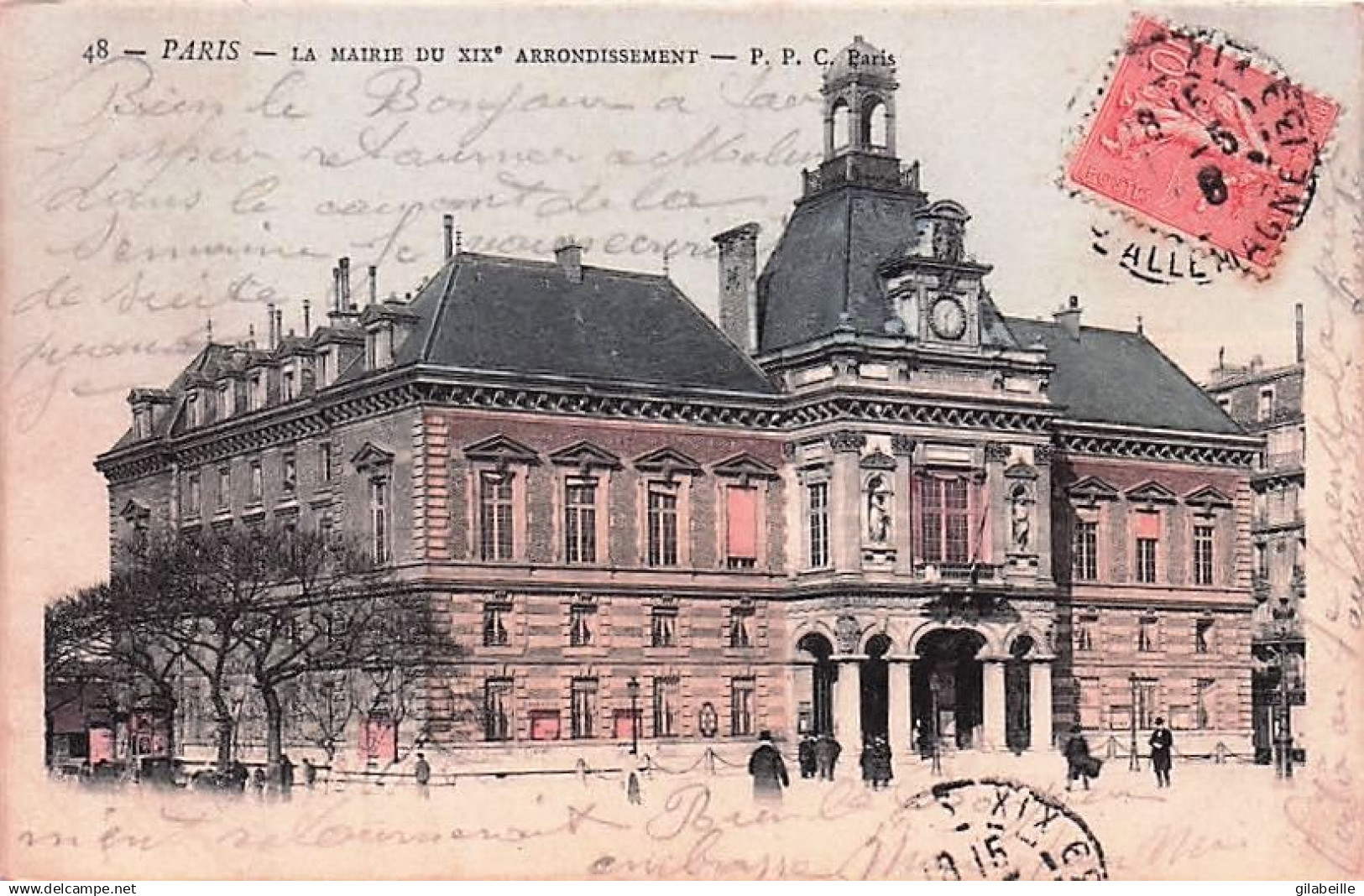 75 - PARIS 19 -  mairie du XIX ° arrondissement - 1908