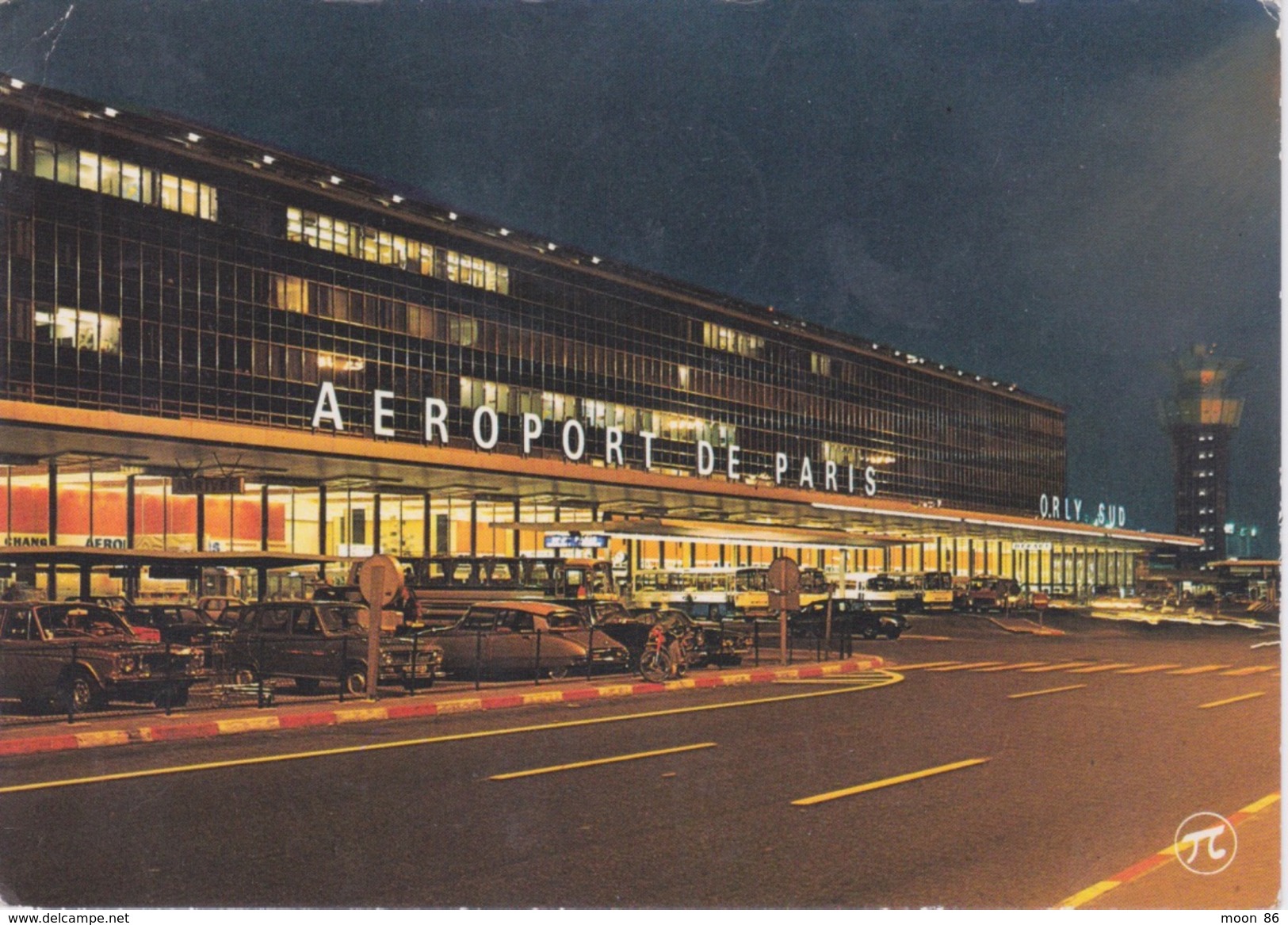 75 - PARIS - AÉROPORT DE PARIS ORLY - FAÇADE ILLUMINÉ DE L'AÉROGARE SUD