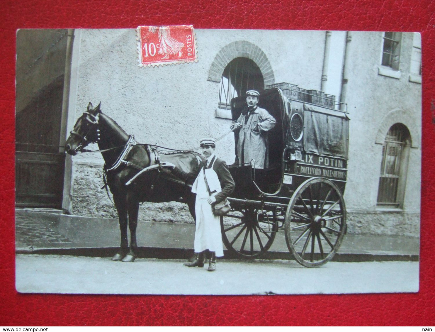 75 - PARIS - CARTE PHOTO - " ATTELAGE DE LIVRAISON : FELIX POTAIN  - BOULEVARD MALHERBES " - -- " TRES RARE " ----