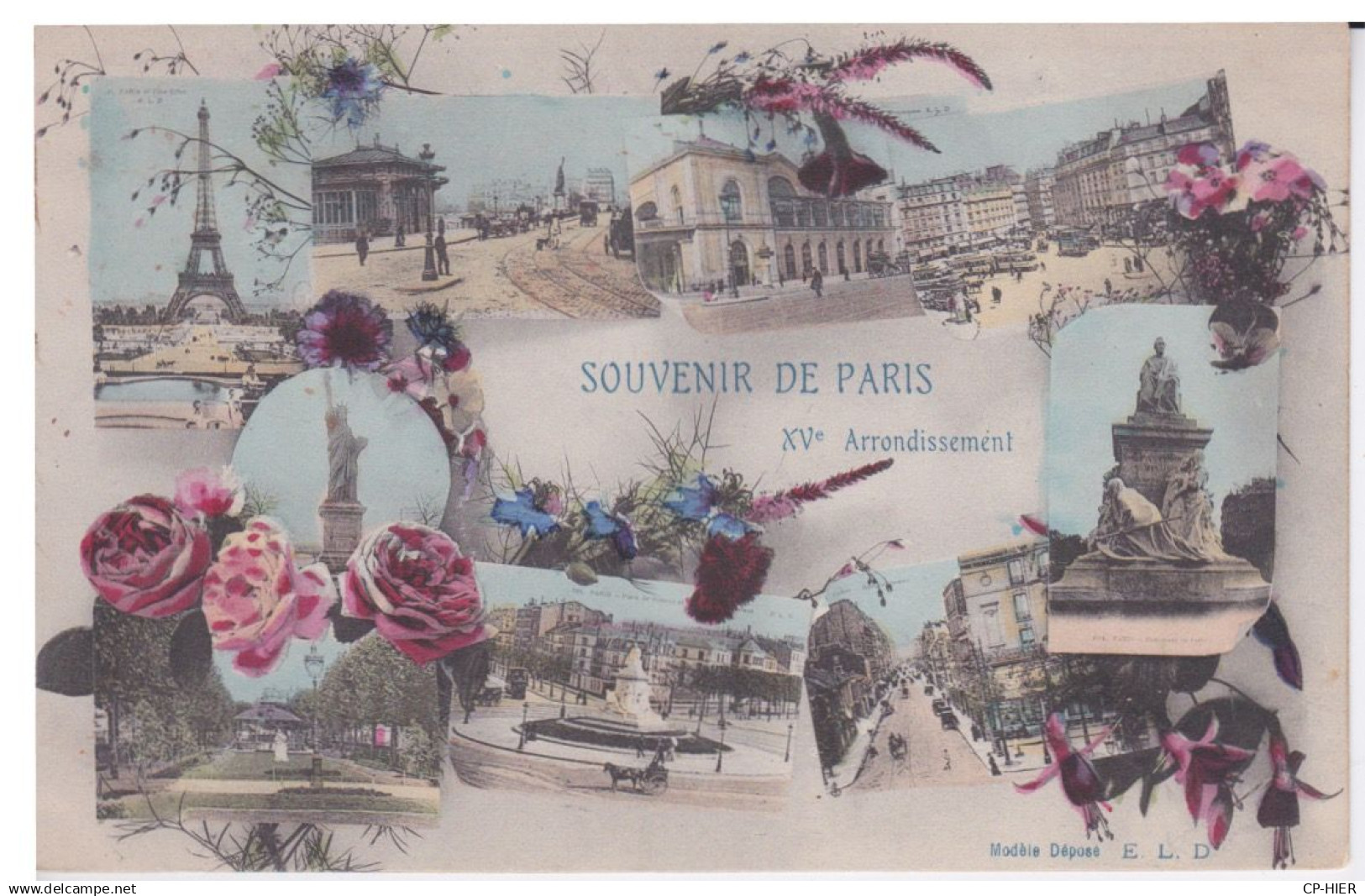 75 - PARIS - CARTE SOUVENIR DU 15 ° ARRONDISSEMENT -