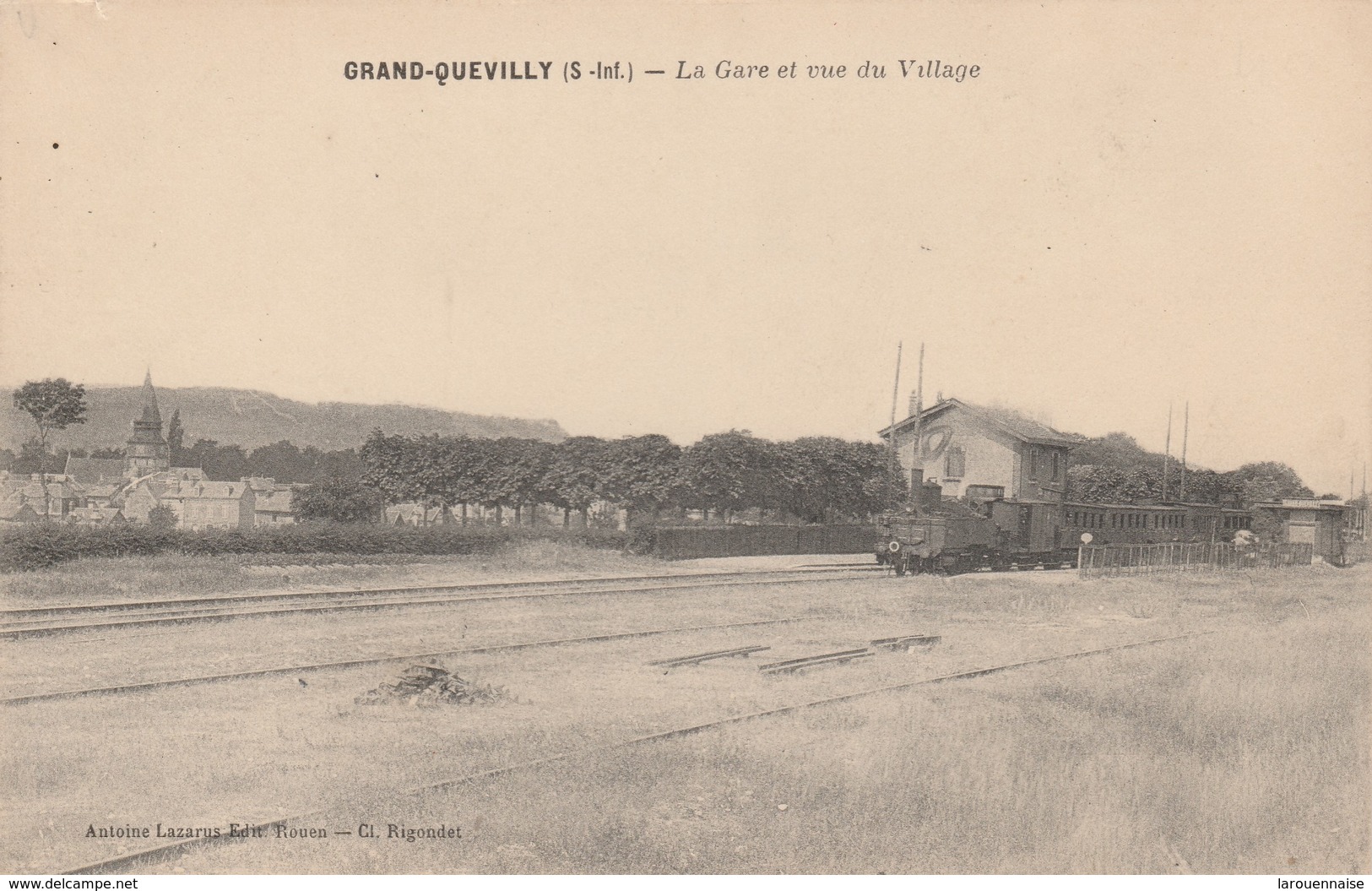 76 - LE GRAND QUEVILLY - La Gare et vue du Village