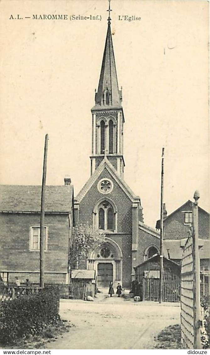 76 - Maromme - L'Eglise - Animée - Correspondance - Voyagée en 1915 - CPA - Voir Scans Recto-Verso