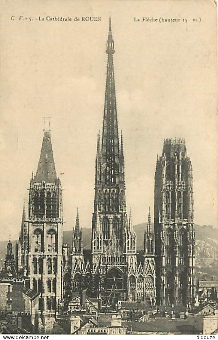 76 - Rouen - La Cathédrale de Rouen - La Flèche - Correspondance - CPA - Voir Scans Recto-Verso