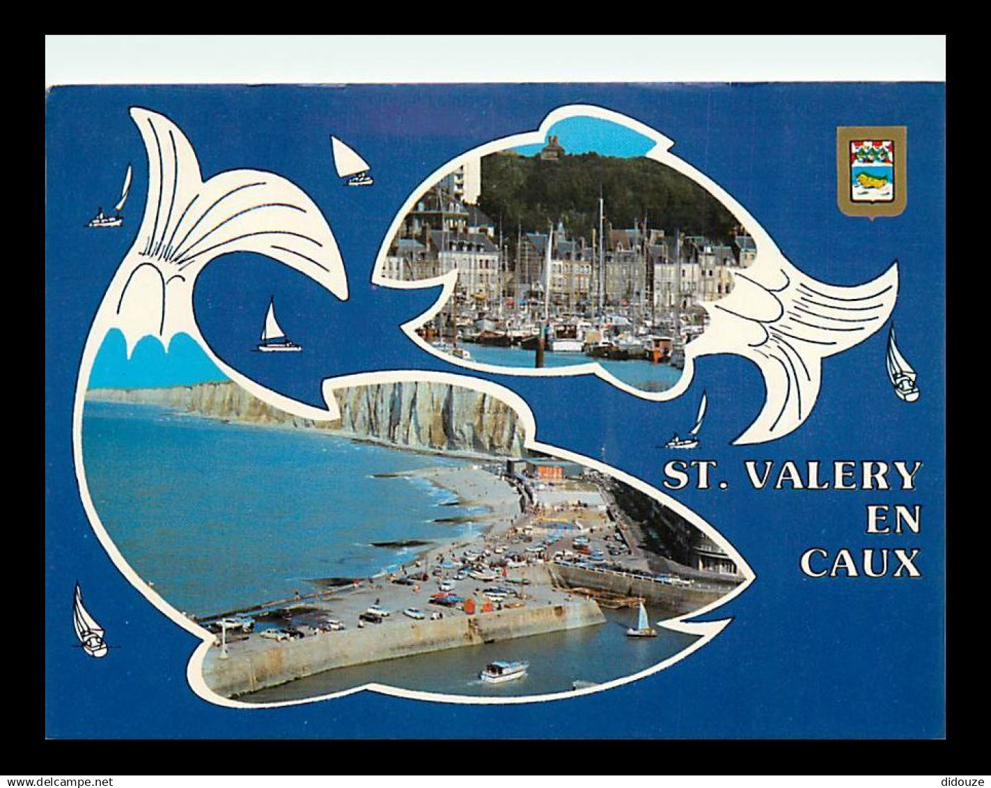 76 - Saint Valery en Caux - Multivues - Blasons - Flamme Postale de Saint Valery en Caux - CPM - Voir Scans Recto-Verso