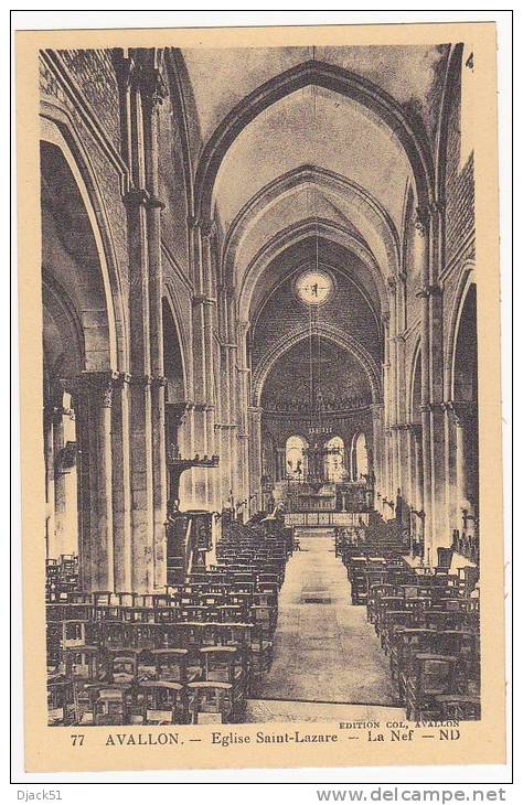 77 - AVALLON - Eglise Saint-Lazare - La Nef - ND