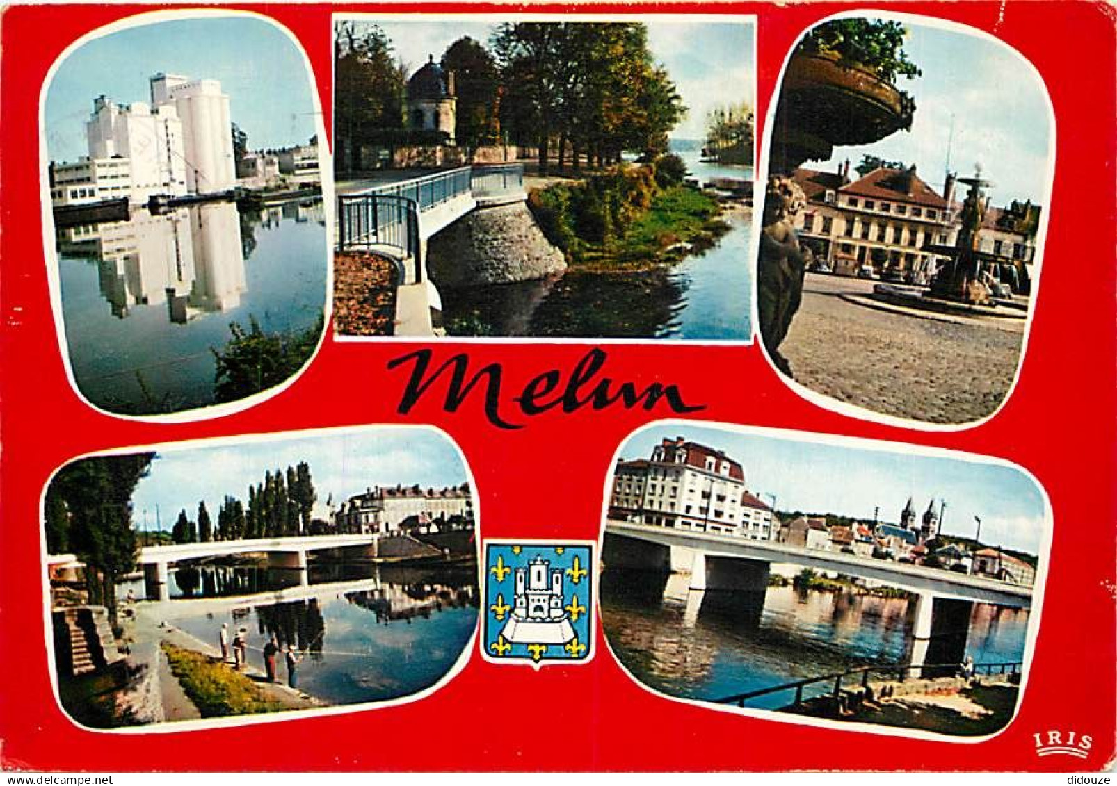 77 - Melun - Multivues - Blasons - Flamme Postale de Melun - CPM - Voir Scans Recto-Verso