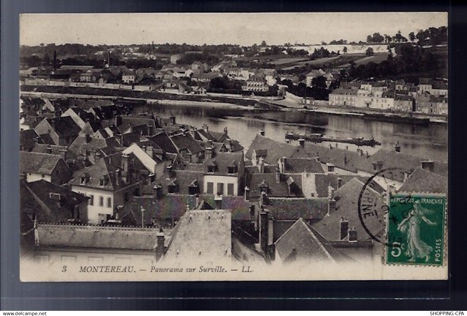 77 - Montereau - Panorama sur Surville - Voyagé - Dos divisé