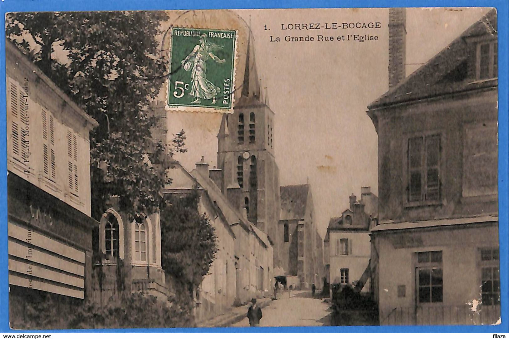 77 - Seine et Marne - Lorrez le Bocage Preaux - La Grande Rue et l'Eglise (N11423)