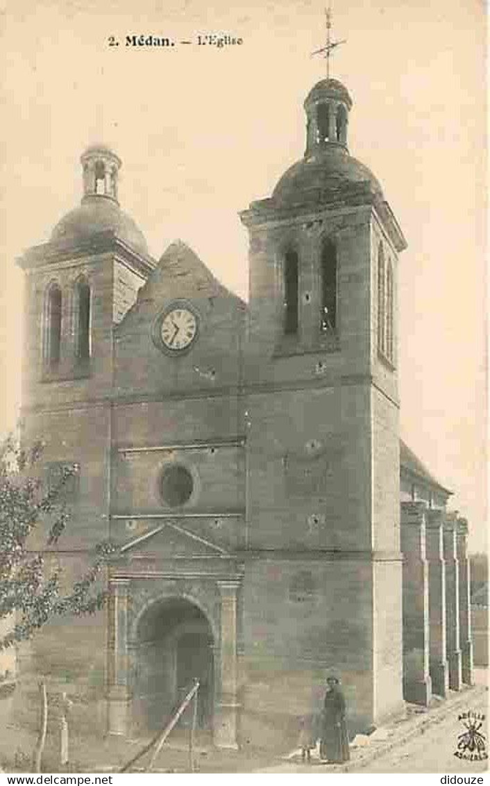 78 - Médan - L'Eglise - Animée - CPA - Voir Scans Recto-Verso