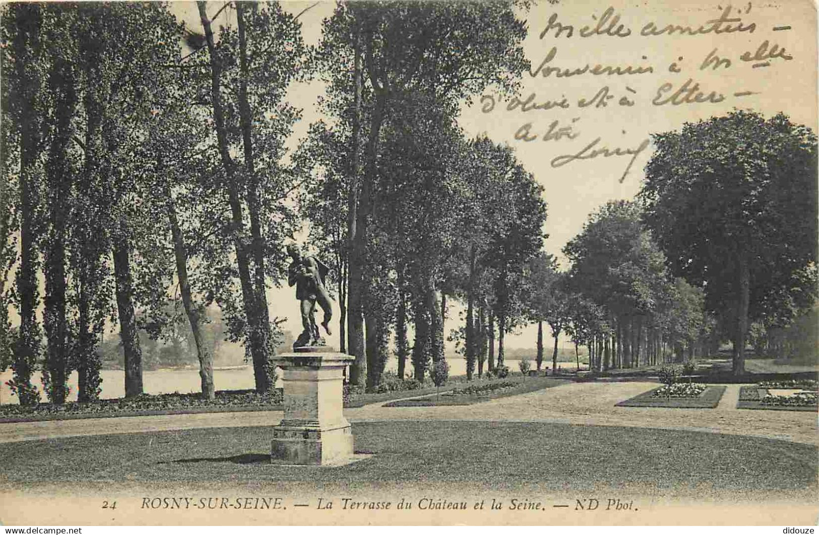 78 - Rosny sur Seine - La Terrasse du Château et la Seine - CPA - Voir Scans Recto-Verso