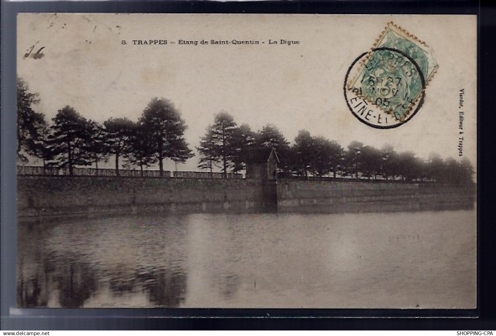 78 - Trappes - Etang de Saint-Quentin - la digue - Voyagé - Dos divisé