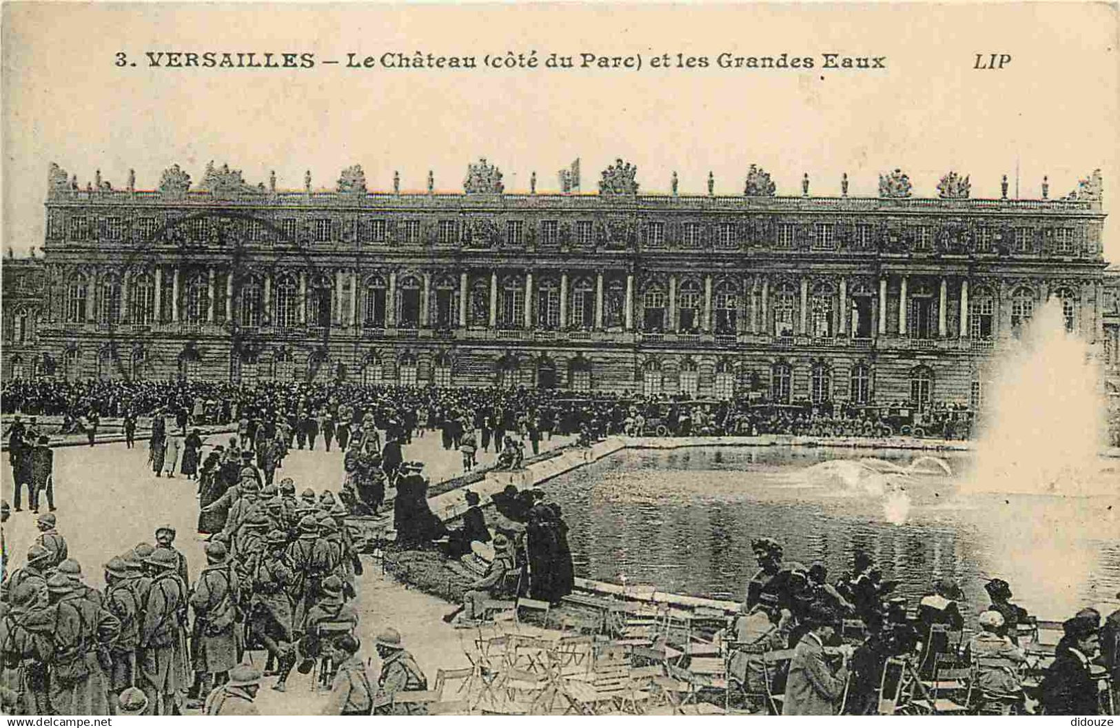 78 - Versailles - Château de Versailles - Les Grandes Eaux - Animée - Soldats - Militaria - CPA - Oblitération ronde de