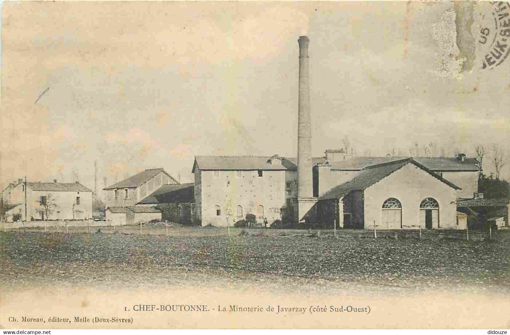 79 - Chef Boutonne - La Minoterie de javarzay côté Sud-Ouest - CPA - Oblitération ronde de 1905 - Voir Scans Recto-Verso