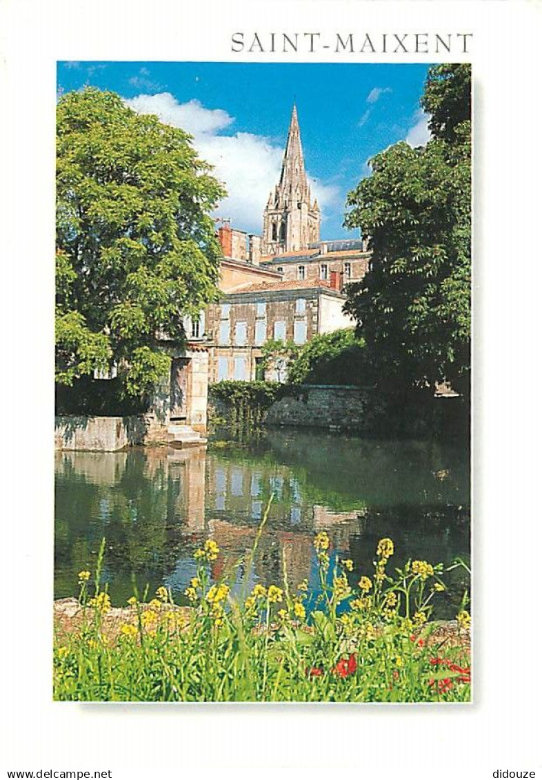 79 - Saint Maixent l'Ecole - L'église abbatiale et la Sèvre - Fleurs - CPM - Voir Scans Recto-Verso