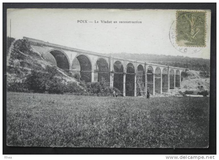 80 Poix-de-Picardie viaduc chemin de fer pont construction D80D K80630K C80630C RH048568