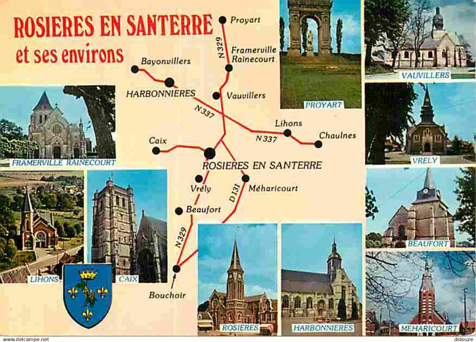 80 - Rosières en Santerre - Multivues - Blasons - Carte Géographique - CPM - Voir Scans Recto-Verso