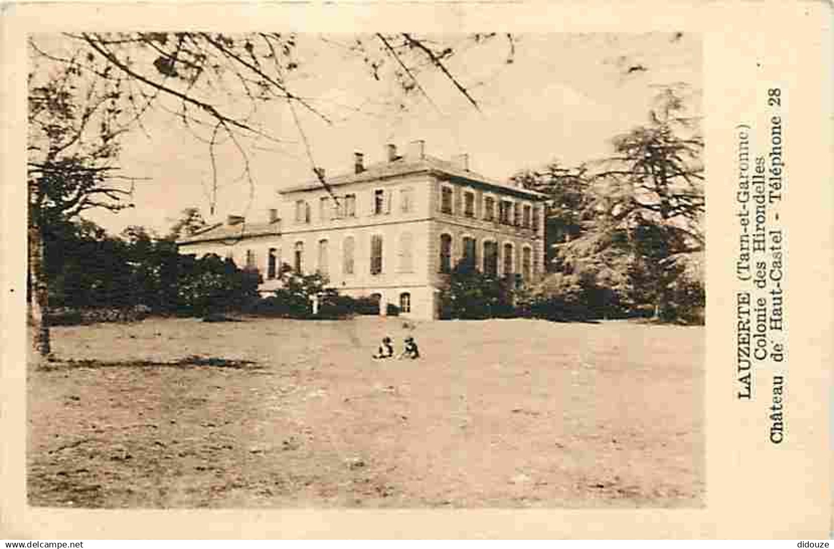 82 - Lauzerte - Colonie des Hirondelles - Château de Haut-Castel - Animée - Enfants - Oblitération ronde de 1956 - CPA -