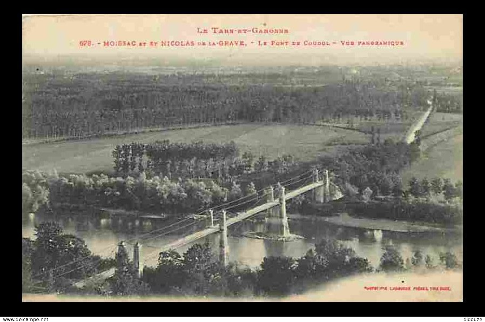 82 - Moissac - Saint Nicolas de la Grave - Le Pont de Coudol - Vue panoramique - Correspondance - Voyagée en 1927 - CPA