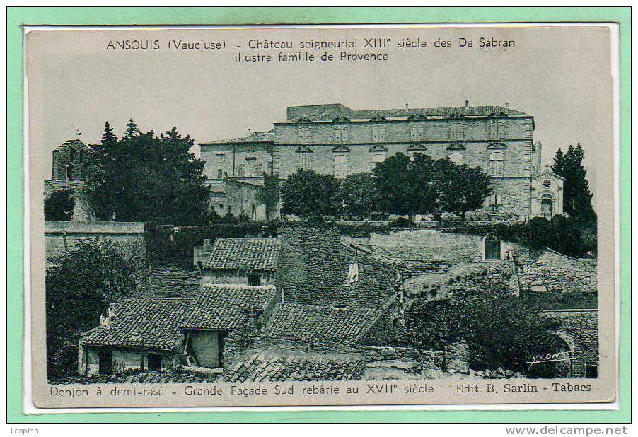 84 - ANSOUIS --  Château seigneurial....