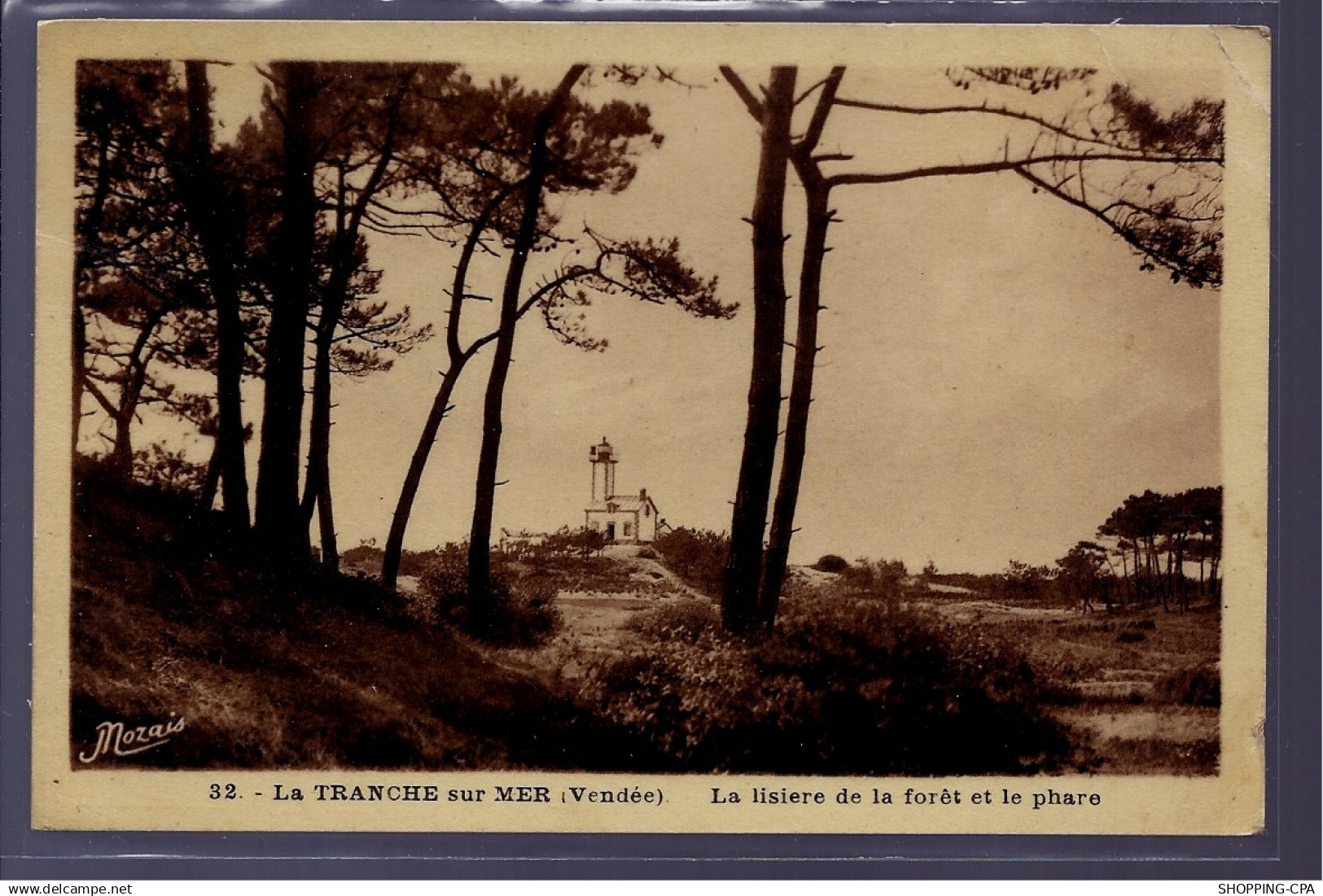 85 - La Tranche-sur-mer - la lisière de la forêt et le phare - Voyagé - Dos