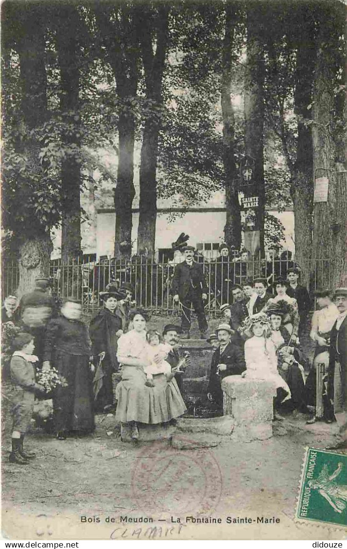 85 - Meudon - Bois de Meudon - La Fontaine Sainte-Marie - Animée - CPA - Oblitération ronde de 1908 - Voir Scans Recto-V