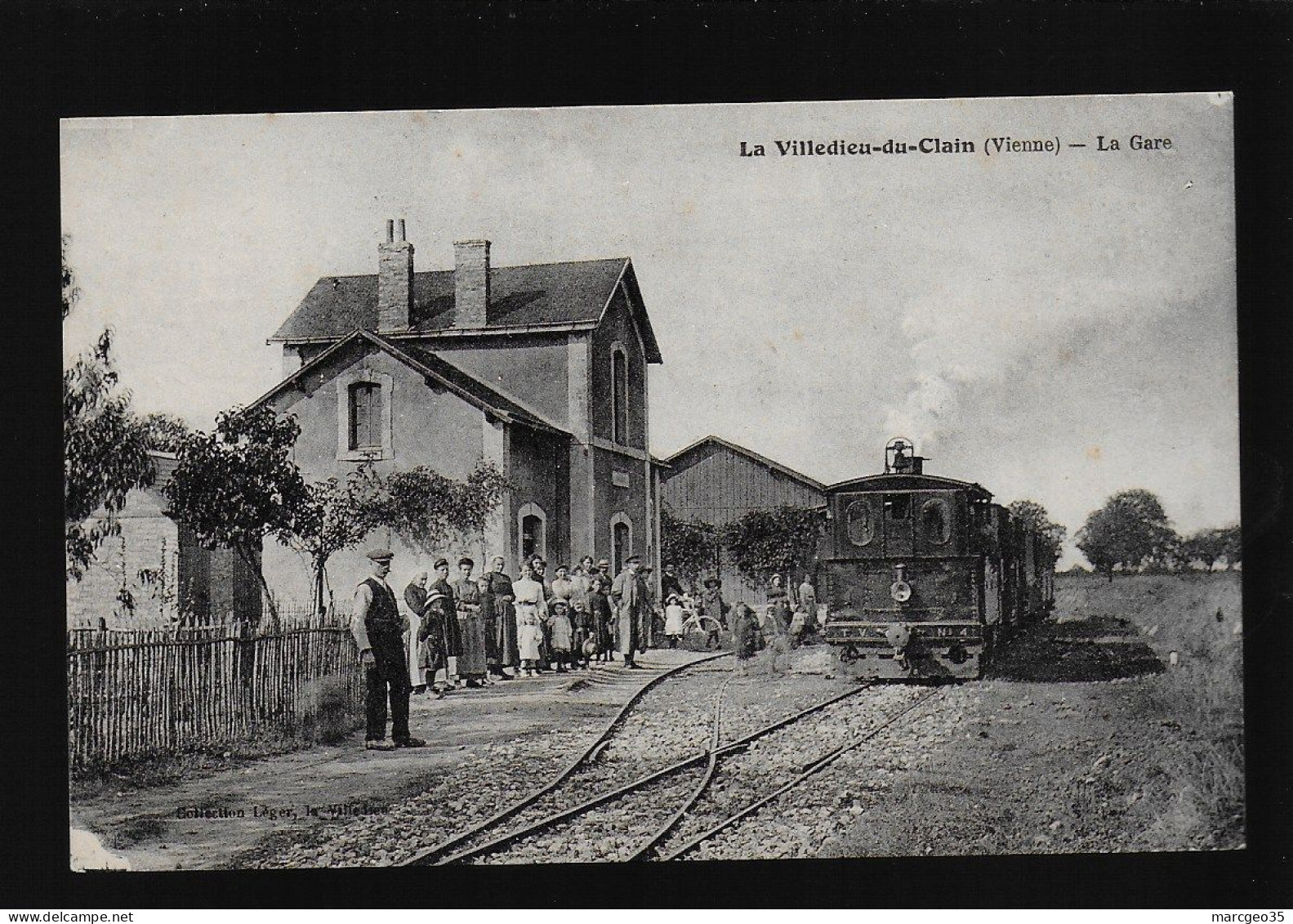 86 la villedieu du clain la gare édit. léger tramway à vapeur chemin de fer train