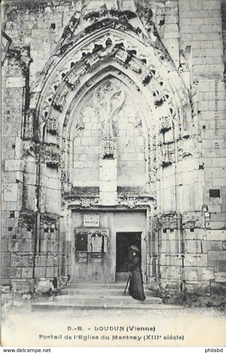 86 Loudun - Portail de l'église du Martray 1907-05-24 TB