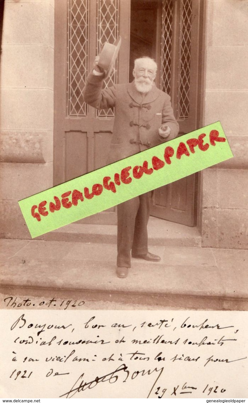 87 -EYMOUTIERS- RARE CARTE PHOTO MANUSCRITE BARON DE BONY-1920-A GEORGES DURIS CHATEAU DE LEGAUD-16 ST MAURICE DES LIONS